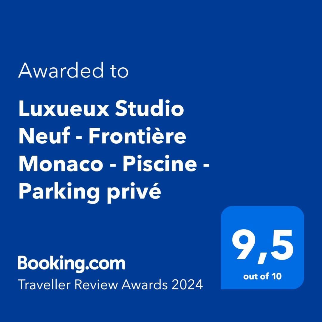 Luxueux Studio Neuf - Frontiere Monaco - Piscine - Parking Prive Zewnętrze zdjęcie